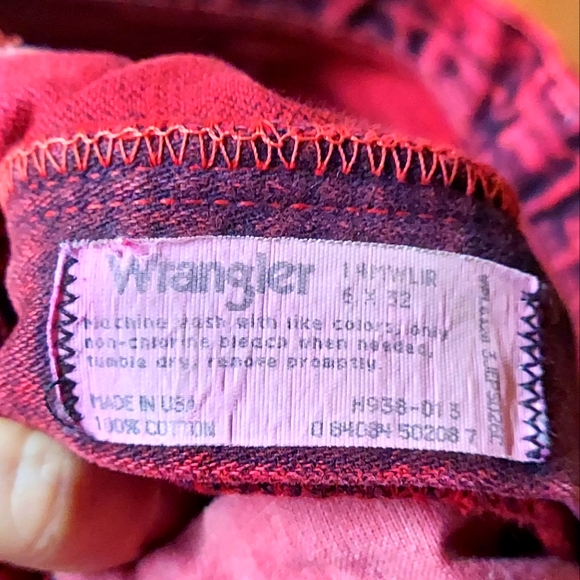 Wrangler Vintage Red Acid Wash Cotton High Rise Western Jeans - Picture 3 of 16